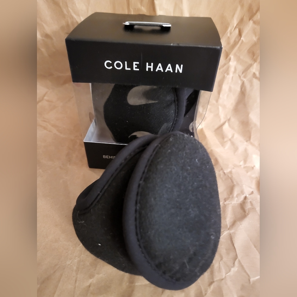 Cole Haan Black Foldable Behind The Head Ear Warmers